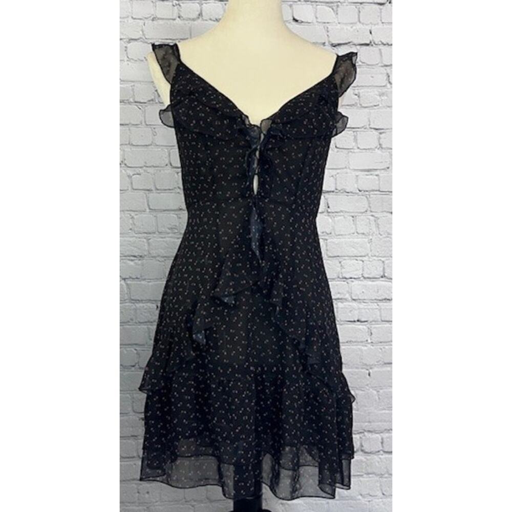 Women's Victoria's Secret Y2K Black Floral Sheer Slip Mini Dress Chemise Medium